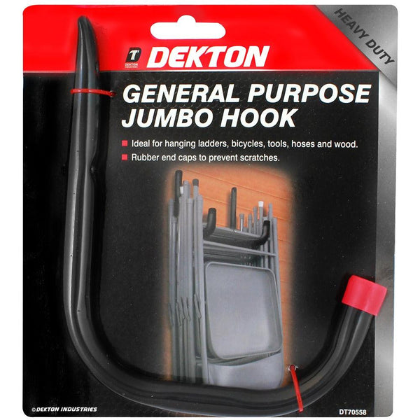 Dekton Heavy-Duty General Purpose Jumbo Hook | 16mm with Rubber End Caps