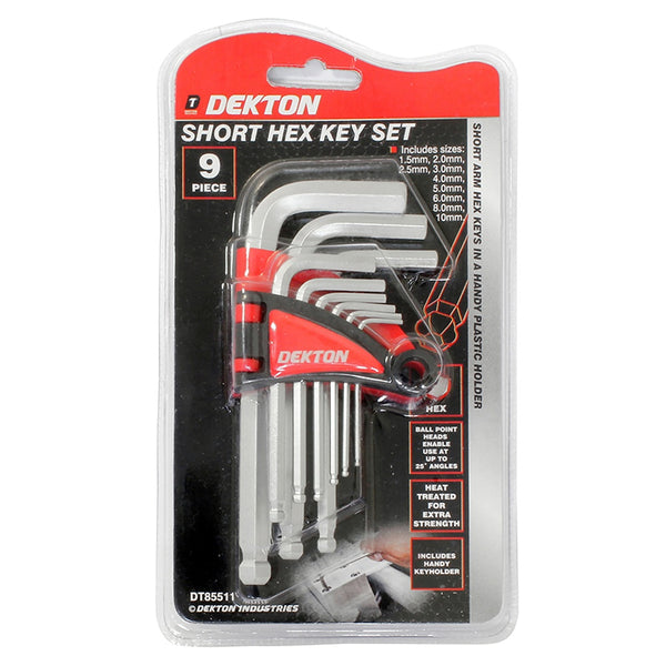 Dekton Ball End Short Hex Key 9 Piece Set