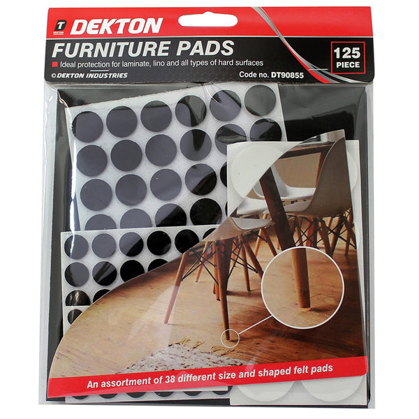 Dekton Furniture Pads - 125 Piece Assortment