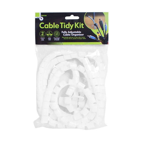 Benross Cable Tidy Kit - White - 2m
