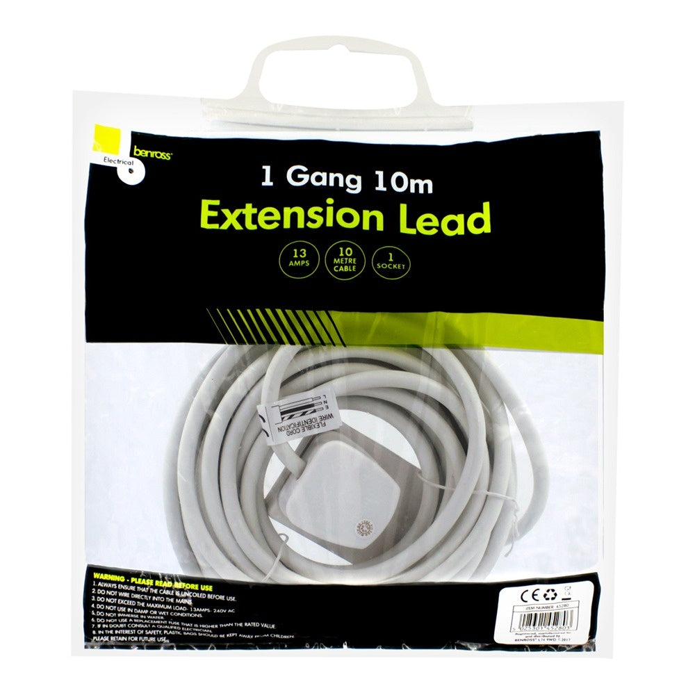 Benross 1 Gang 10m Power Extension Lead
