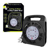Benross 4-Way Cable Reel 15m Black
