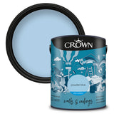 Crown Paint Powder Blue Mid Sheen Wall & Ceiling Paint | 5L, Breatheasy