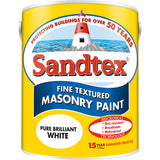 Sandtex Microseal Smooth Masonry Paint Brilliant White | 1L, 15 Year Protection