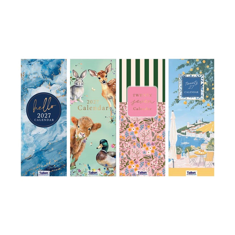 Slim Assorted Designs Wall Calendar | 2027, Space-Saving Format