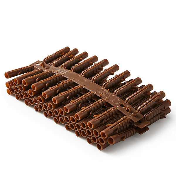 Maxifix Wall Plugs - 8mm Brown Plastic 100 Pack