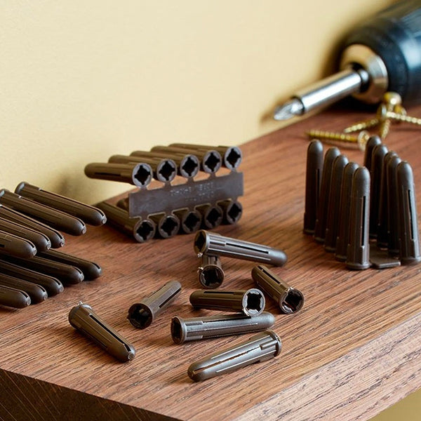 Maxifix Wall Plugs - 8mm Brown Plastic 100 Pack