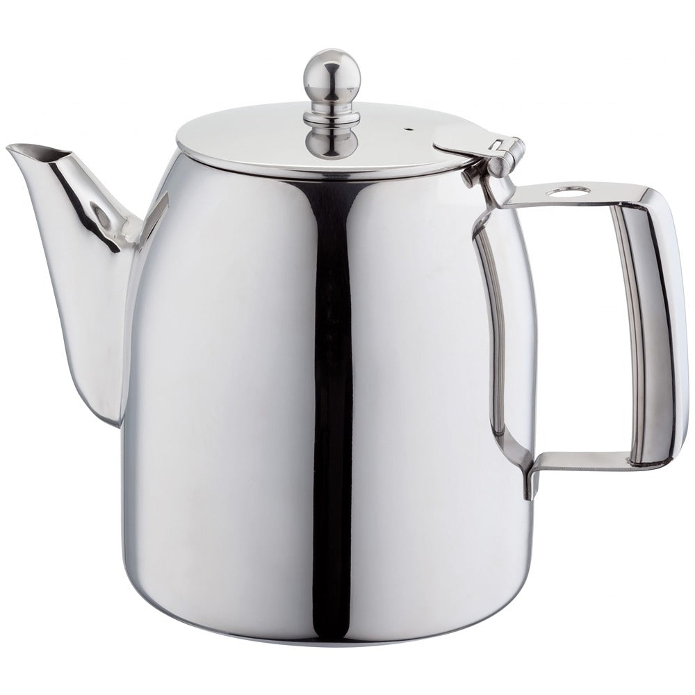 Apollo Mirror-Polished Stainless Steel Teapot | 1 Litre, Hinged Lid