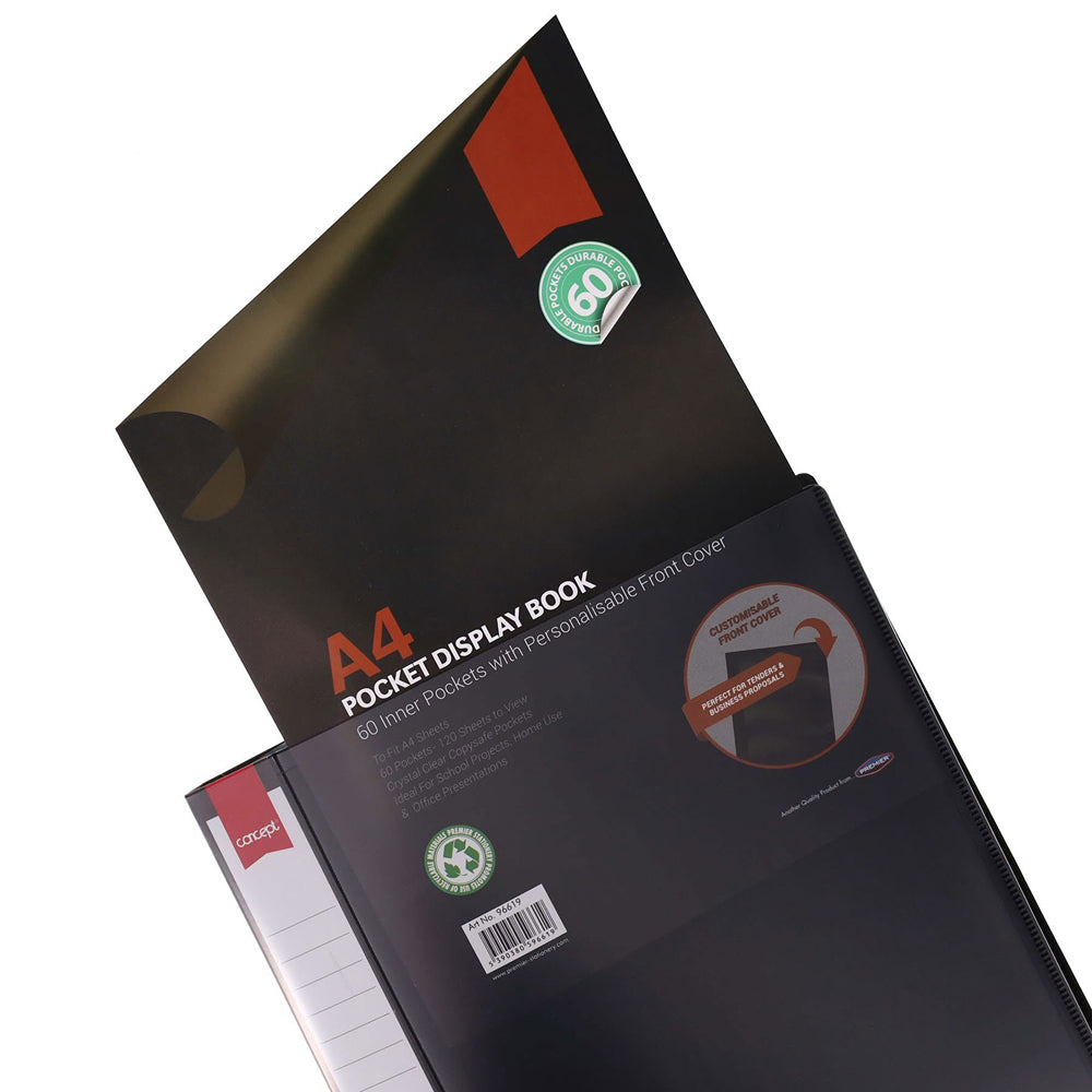 Concept A4 Pocket Display Book Black | 60 Page