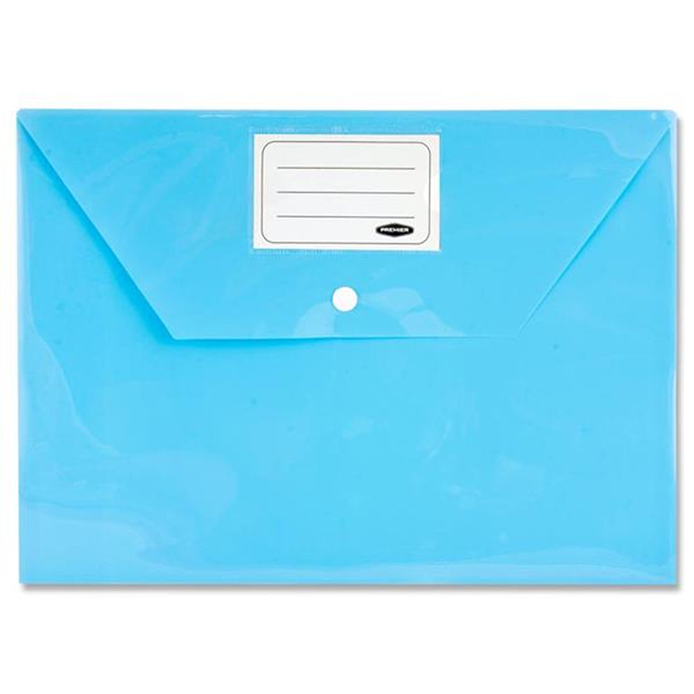 Premier Office A4 Document Wallets | Pack of 5 | Bright Colours