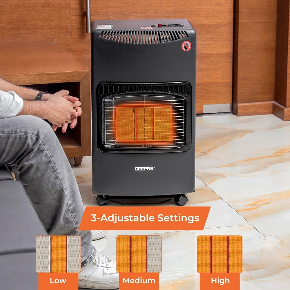 Kingavon Portable Gas Heater | 4.2kW, Slimline, Castor Wheels