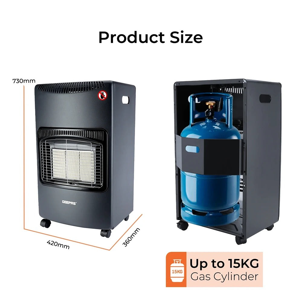 Kingavon Portable Gas Heater | 4.2kW, Slimline, Castor Wheels