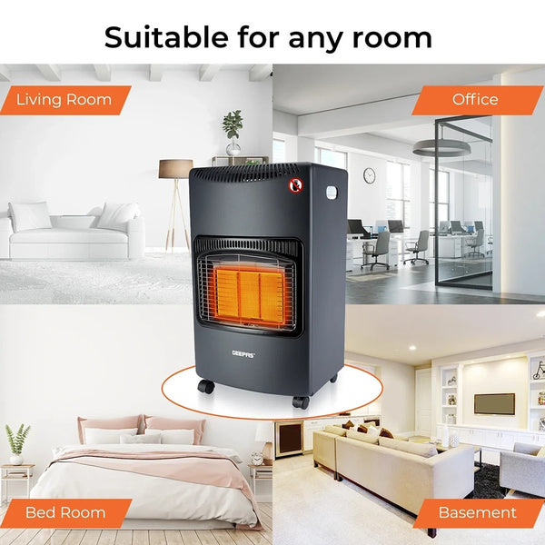 Kingavon Portable Gas Heater | 4.2kW, Slimline, Castor Wheels