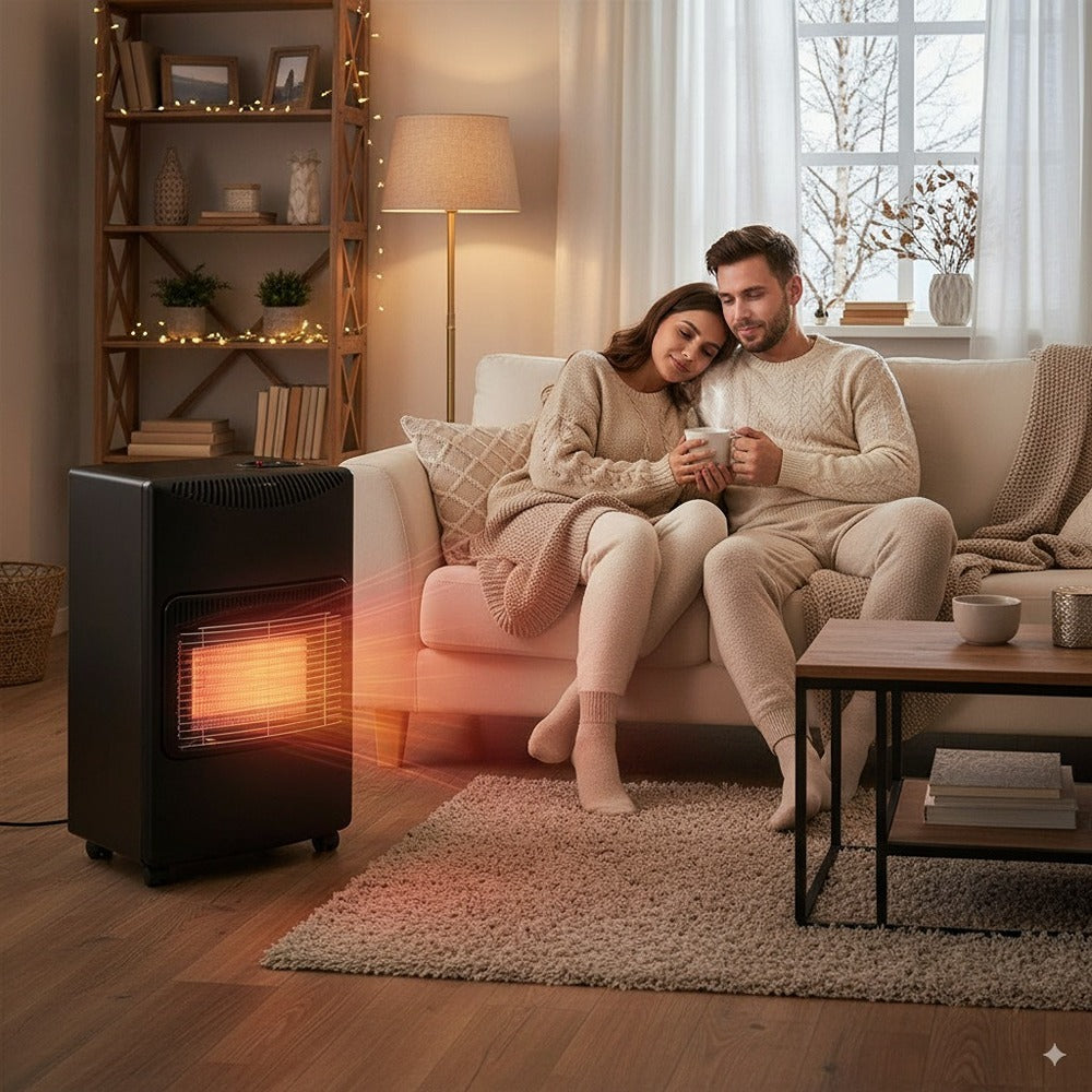 Kingavon Portable Gas Heater | 4.2kW, Slimline, Castor Wheels