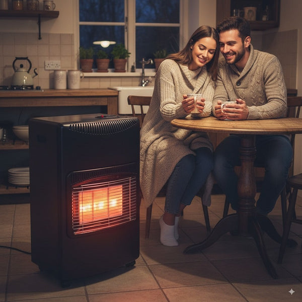Kingavon Portable Gas Heater | 4.2kW, Slimline, Castor Wheels