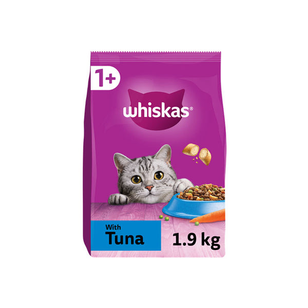 Whiskas Complete Tuna Dry Cat Food | Adult Cats, Crunchy Kibble, 1.9kg
