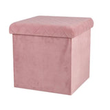 Urban Living Pink Velvet Storage Box | Quilted Pattern, Dual-Purpose Design