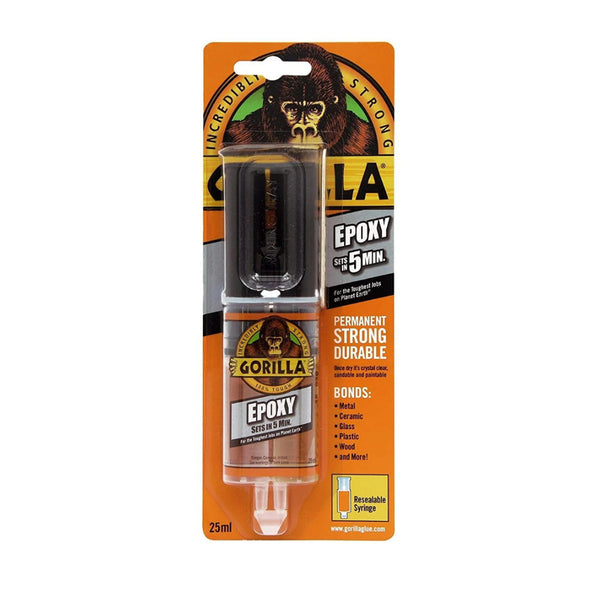 Gorilla Glue Fast-Setting Epoxy Syringe Adhesive | Clear Finish, 25ml