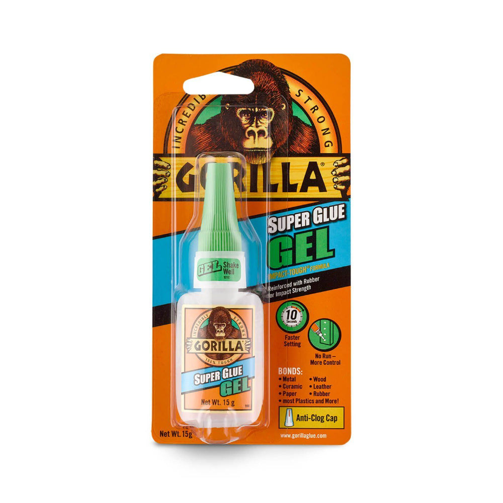 Gorilla Glue Super Glue Gel Adhesive | Fast-Setting, No-Run, 15g