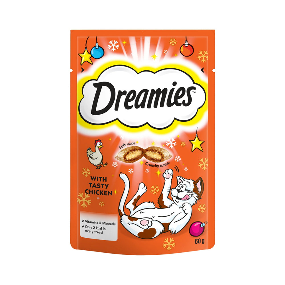 Dreamies Chicken Cat Treats | 60g, Crunchy Shell, Soft Centre