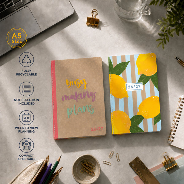 Academic A5 Kraft Week To View Recyclable Diary | A5