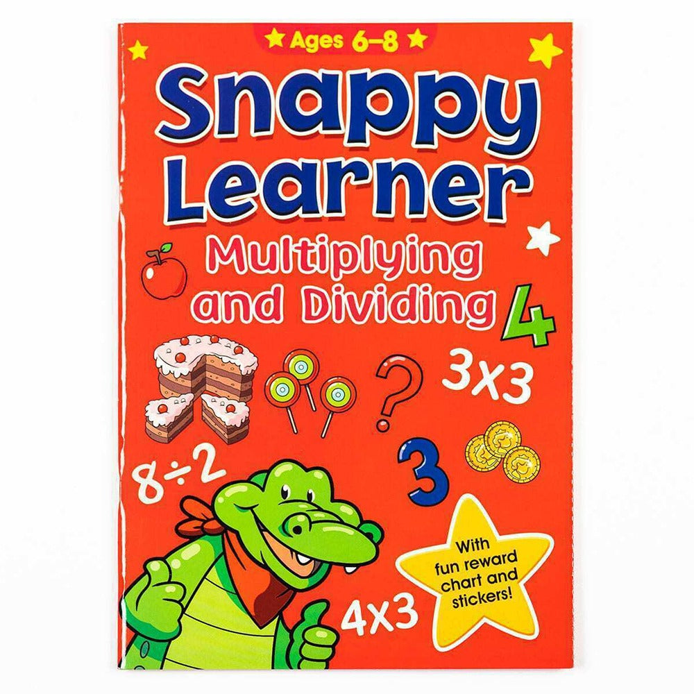 Alligator Snappy Learner Multiply & Divide Workbook | Ages 6–8, Reward Stickers