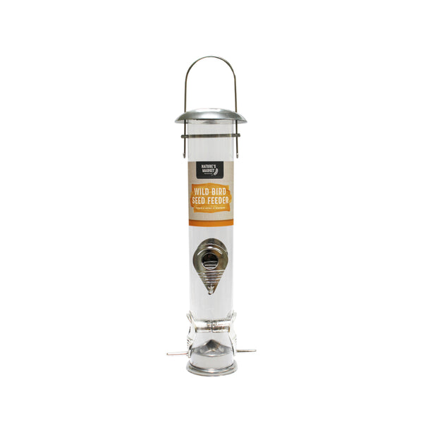 Nature's Market Large Deluxe Seed Feeder | Clear Tube, Multiple Ports