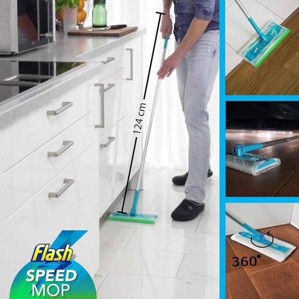 Flash Speed Mop Starter Kit with Wet & Dry Refills | Pack of 8