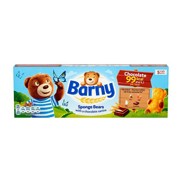 Barny Chocolate Kids Sponge Bear Snack Cakes - Pack of 5, 125g