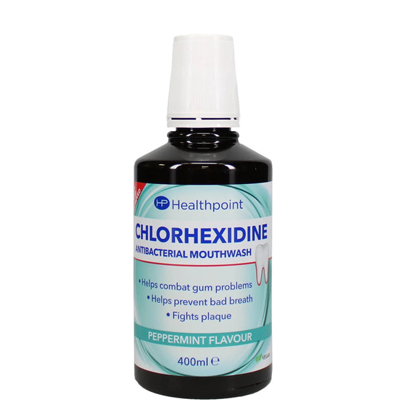 Healthpoint Chlorhexidine Antibacterial Mouthwash | Peppermint Flavour | 400ml