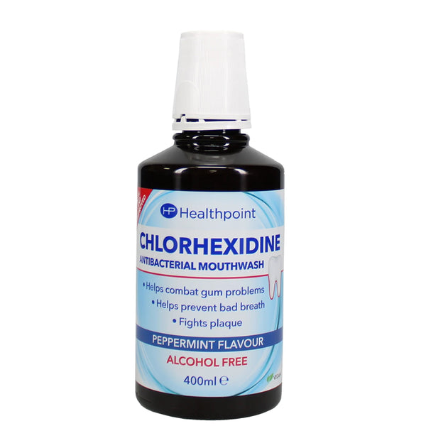 Healthpoint Chlorhexidine Antibacterial Mouthwash | Alcohol-Free Peppermint | 400ml