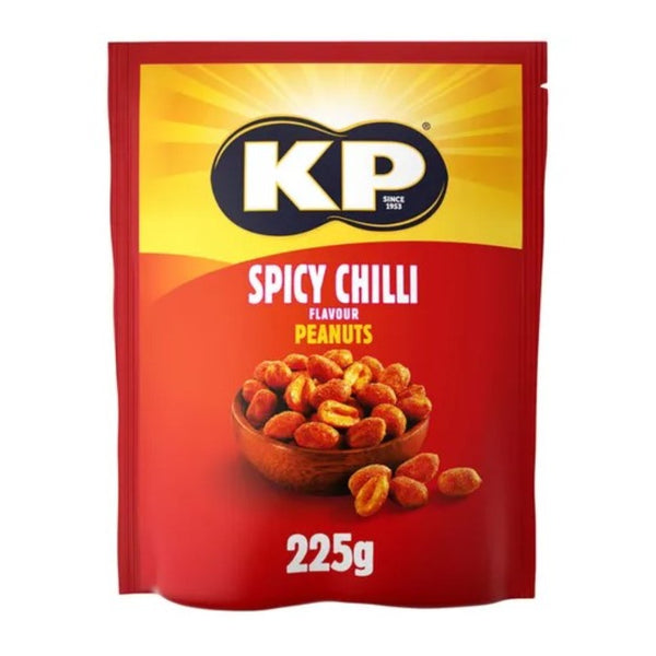 KP Spicy Chilli Roasted Peanuts Snack - 225g Resealable-Style Pouch
