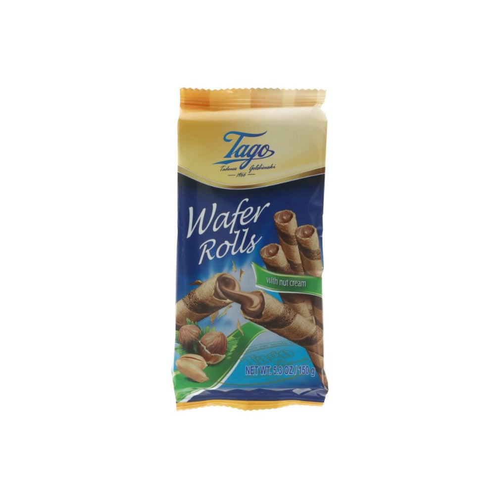 Tago Hazelnut Cream Filled Wafer Rolls | 150g, Crispy Wafer Shells