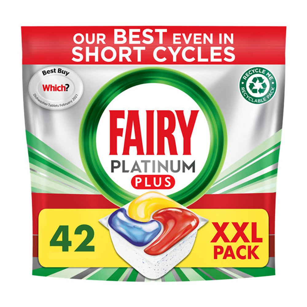 Fairy Platinum Plus Lemon Dishwasher Tablets | XXL Pack of 42