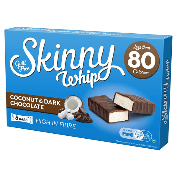 Skinny Whip Coconut Chocolate Bars | Pack of 5, Less Than 80 Calories