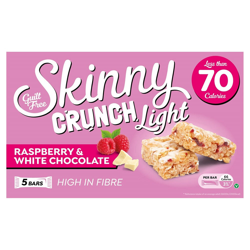 Skinny Raspberry & White Chocolate Crunch Bars | 5 Pack