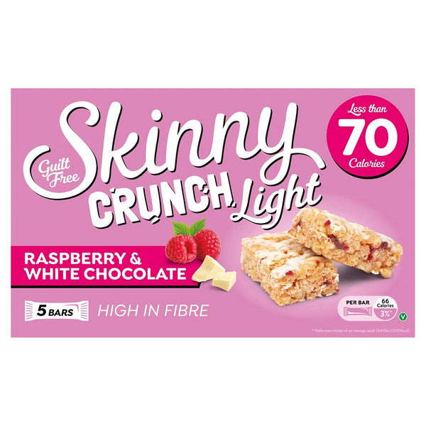 Skinny Raspberry & White Chocolate Crunch Bars | 5 Pack