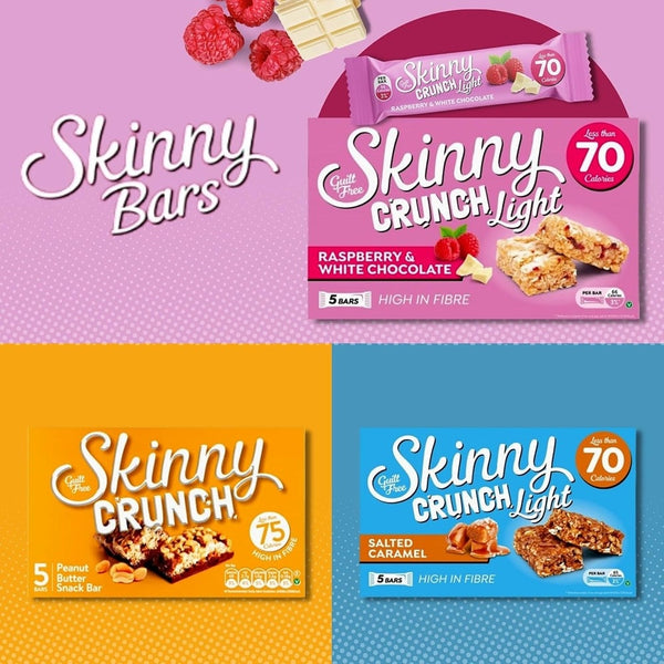 Skinny Raspberry and White Chocolate Bars - 5 Pack