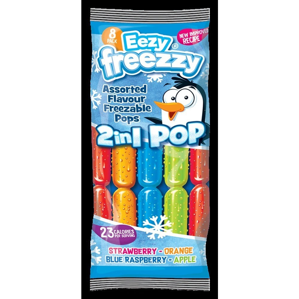 Eezy Freezzy 2 in 1 Pops - Assorted Flavors - 8 Pack