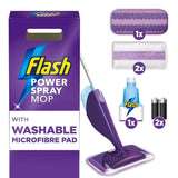 Flash Power Spray Mop Floor Cleaner All in One Starter Kit | 1 Washable Pad & 2 Disposable Pads