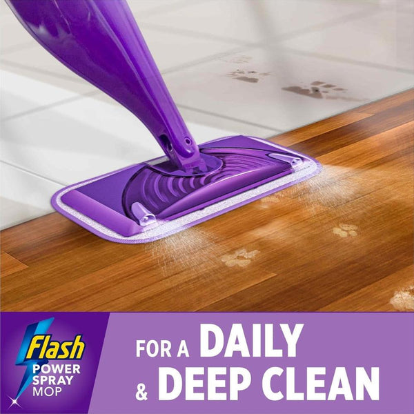 Flash Power Spray Mop Floor Cleaner All in One Starter Kit | 1 Washable Pad & 2 Disposable Pads