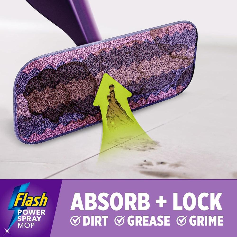 Flash Power Spray Mop Floor Cleaner All in One Starter Kit | 1 Washable Pad & 2 Disposable Pads
