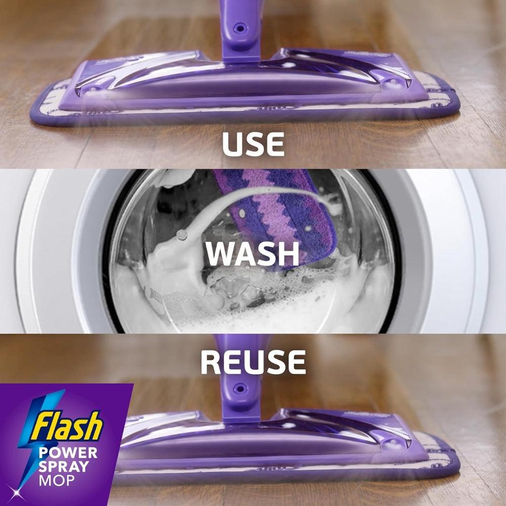 Flash Power Spray Mop Floor Cleaner All in One Starter Kit | 1 Washable Pad & 2 Disposable Pads