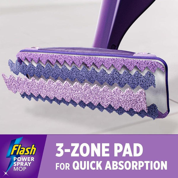 Flash Power Spray Mop Floor Cleaner All in One Starter Kit | 1 Washable Pad & 2 Disposable Pads