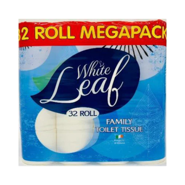 White Leaf Toilet Tissue Rolls Toilet Paper | Pack of 32 Rolls