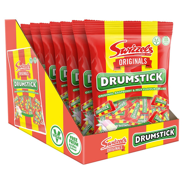 Swizzels Drumstick Lolly Bag | Raspberry & Milk Flavour, 120g