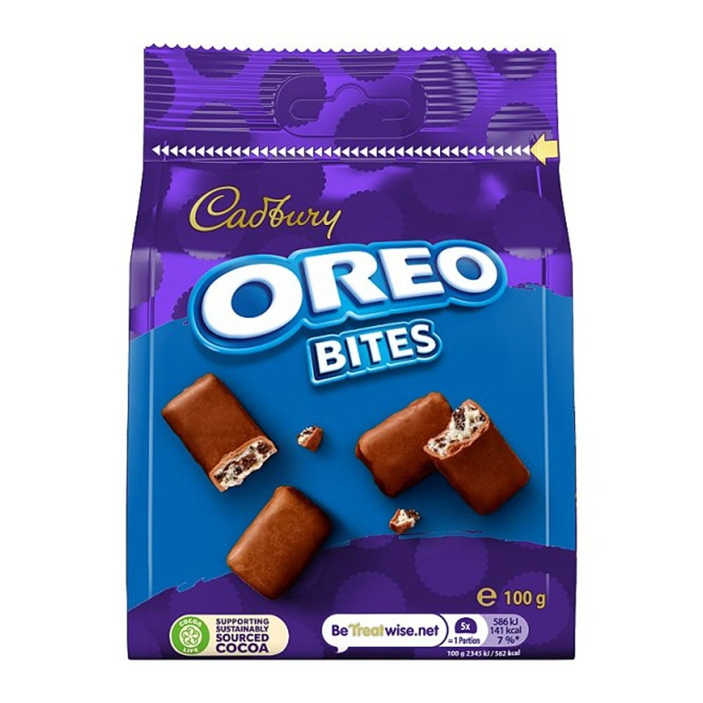 Cadbury's Oreo Bites Milk Chocolate Treats - Creamy Centre, Cookie Pieces, 100g