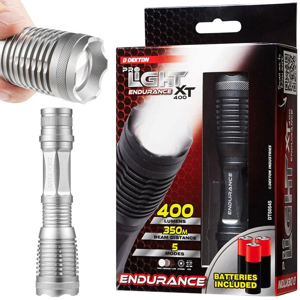 Dekton Pro Light XT400 Endurance Torch | 400 Lumens, 350m Beam Distance
