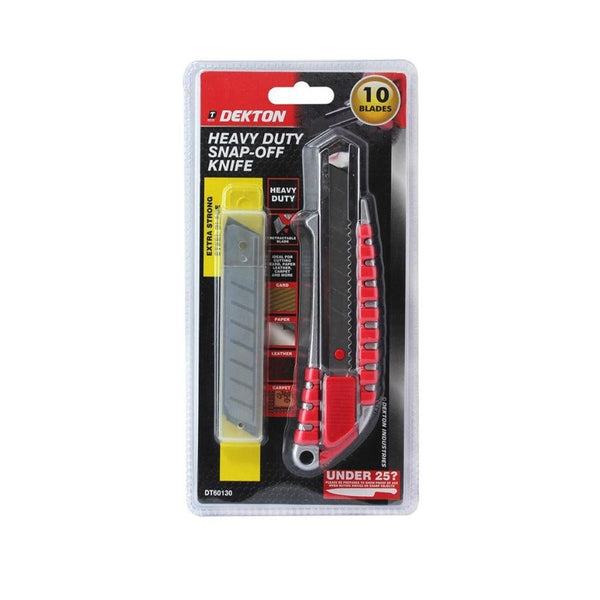 Dekton Heavy Duty Snap-Off Knife | 10 Blades Included