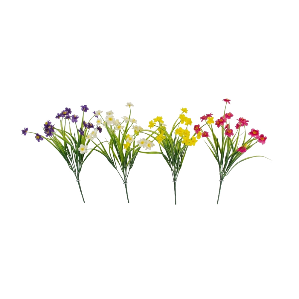 Spring Grass And Blossom Bush 4 Cols Assorted